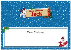 Xmas Jack Polar Bear Signpost Large Dl Matching Insert