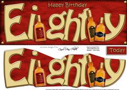 80th Birthday Whisky Large Dl Quick Card N 3D Decoupage