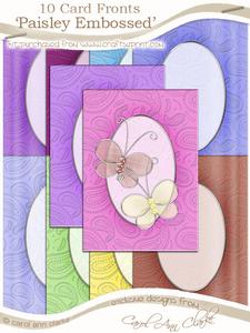 'paisley Embossed' Sorbet Card Fronts Kit