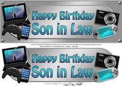 Large Dl Birthday Son in Law Gadgets & Gizmos 3D Decoupage