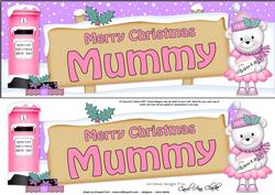 Xmas Mummy Teddy Tess Signpost Large Dl Easicut 3D Decoupage
