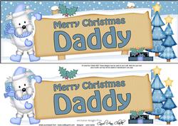 Xmas Daddy Teddy Tess Signpost Large Dl Easicut 3D Decoupage