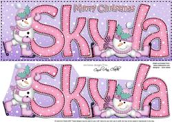Merry Christmas Skyla Snowmen Large Dl & 3D Decoupage