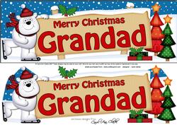 Xmas Grandad Polar Bear Signpost Large Dl Easicut 3D Decoupa