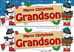 Xmas Grandson Snowmen Signpost Large Dl Easicut 3D Decoupa