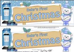 Babys 1st Christmas Teddy Signpost Lge Dl Easicut Decoupage