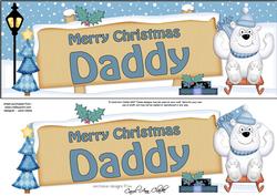 Xmas Daddy Polar Bear Signpost Large Dl Easicut 3D Decoupage