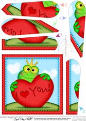 Freddy Frog's Love Heart Fan Pyramage Topper