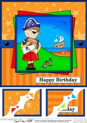 8 x 8 Pirate Joze Birthday Scalloped Corner Topper