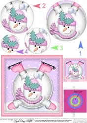 Xmas Oops Snowman Snowball Circle Pyramage Topper