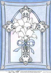 A4 Cross with Lillies