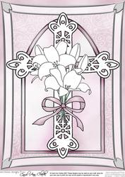 A4 Cross with Lillies