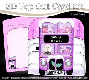 3D Xmas Santa Express Pop Out Card Kit