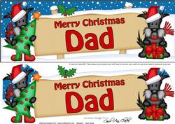 Xmas Dad Scottie Dogs Signpost Large Dl Easicut Decoupage