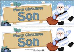 Xmas Son Santa Signpost Large Dl Easicut Decoupage