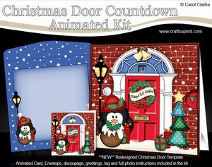 3D Penguin's Pud Christmas Door Countdown Animated Card