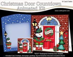 3D Snowman's Present Christmas Door Countdown Animated Card