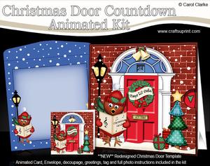 3D Singing Robin Christmas Door Countdown Animated Card