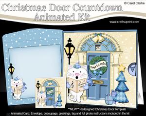 3D Singing Cat Christmas Door Countdown Animated Card