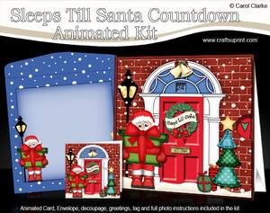 3D Santa's Present Christmas Door Countdown Animated Card