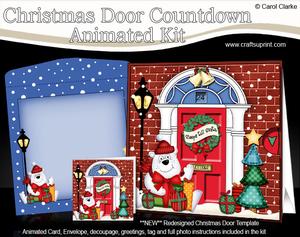 3D Polar Bear's Presents Xmas Door Countdown Animated Card