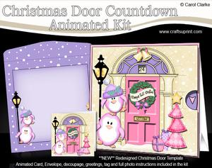 3D Penguins Christmas Door Countdown Animated Card