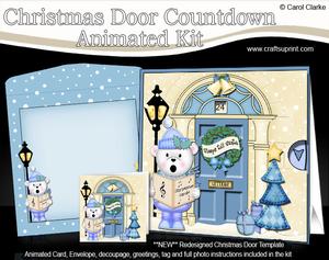 3D Singing Teddy Ed Christmas Door Countdown Animated Card