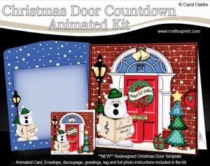 3D Singing Polar Bear's Xmas Door Countdown Animated Card
