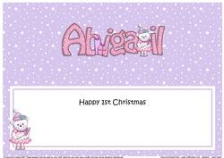 First Christmas Abigail Teddy Tess Matching Large Dl Insert