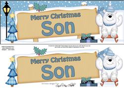 Xmas Son Polar Bear Signpost Large Dl Easicut 3D Decoupage
