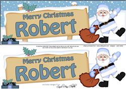 Xmas Robert Santa Signpost Large Dl Easicut Decoupage