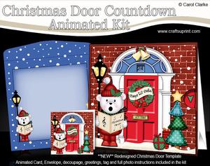 3D Singing Teddy Ed Xmas Door Countdown Animated Card