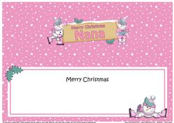 Xmas Nana Snowmen Signpost Large Dl Matching Insert