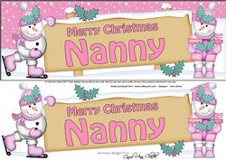 Xmas Nanny Snowman Signpost Large Dl Easicut 3D Decoupage