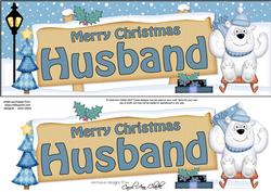 Xmas Husband Bear Signpost Large Dl Easicut 3D Decoupage