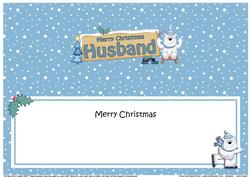 Xmas Husband Bear Signpost Large Dl Matching Insert