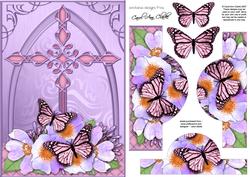 Fancy Cross Blooms & Butterfly Pyramid & Decoupage