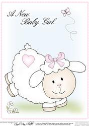 A4 Little Lamb - New Baby Girl