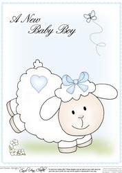 A4 Little Lamb - New Baby Boy