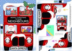 A5 Xmas Santa Express Neighbours Scallop Corner Stacker