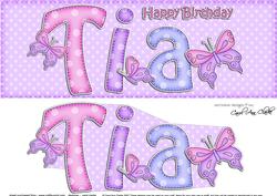 Large Dl Birthday Tia Butterflies Card & 3D Decoupage