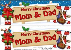 Xmas Mom & Dad Rudolph Signpost Large Dl Easicut Decoupage