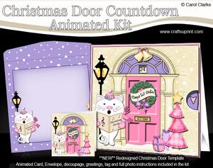 3D Singing Cat Christmas Door Countdown Animated Card