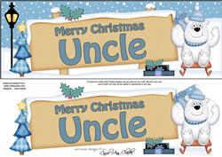 Xmas Uncle Polar Bear Signpost Large Dl Easicut 3D Decoupage