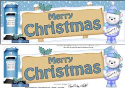 Christmas Teddy Ed Signpost Large Dl Easicut 3D Decoupage