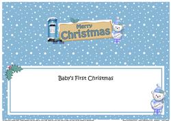 Christmas Teddy Ed Signpost Large Dl Matching Insert