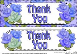 Large Dl Thank You Roses Card & 3D Decoupage