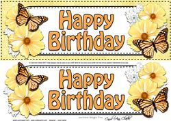 Large Dl Birthday Floral Butterflies Card & 3D Decoupage