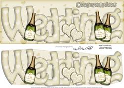 Large Dl Wedding Champagne Quick Card with 3D Decoupage