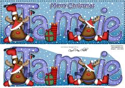 Merry Christmas Jamie Rudolph Large Dl & 3D Decoupage